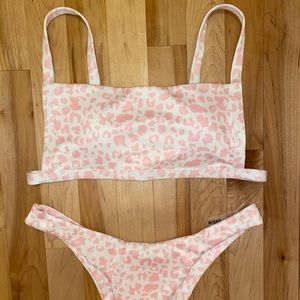 SHEIN Pink & White Cheetah Bikini Set